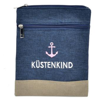 Handtasche Canvas Crossbag Anker blau